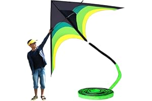 Flying Hoofer Gaint Kite for Adults Easy to Fly, 9ft Huge Delta Kite Come with 98ft Tail