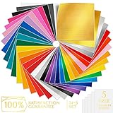 METALLIC UNICORN Permanent Adhesive Vinyl Sheets, Set of 34 Plus 5 Transfer Tape Sheets (Matte, Glossy and Metallic)