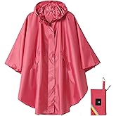 SaphiRose Unisex Rain Poncho Hooded Waterproof Raincoat for Adults Women