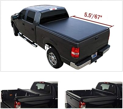 Amazon Com Riseking 5 5ft 67 Inches Bed Lock Roll Up Soft Truck Bed Compatible With 2016 Now Titan 1pc Black Vinly Tonneau Cover Assembly Automotive