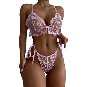 XovLAHzY Lingerie Sets for Women Sexy 2 Piece Spaghetti Strap Mesh Sheer | Lace Nightwear V Neck Backless Sleepwear
