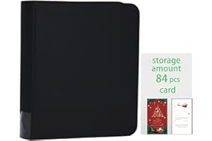Magiarcana greeting card book organizer,christmas card photo album,birthday card organizer binder,for greeting card box keepsake storage and display,holds 84 cards (black)