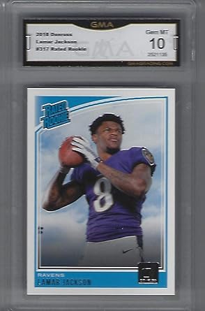 Amazon Com 2018 Lamar Jackson Donruss Rated Rookie Card 317