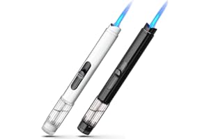 Luxgaze Torch Lighters 2 Pack Butane Lighter Refillable Jet Flame Lighter Adjustable Gas Torch Lighter Windproof Pen Torch Long Lighter Multipurpose for Camping Candle Grill BBQ(Butane Not Included)