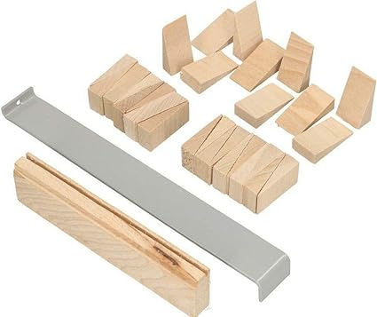 KOTARBAU Verlegeset 32tlg. Set Parkett Laminat aus Holz Montagekeile Zugeisen Schlagleiste Holzkeile Laminatverlegen Parkettv