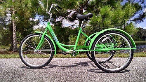 24" Adult Tricycle Green Big Comfortable SEAT Large Basket