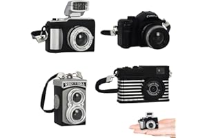 BBIAMSLEEP 4 Pcs Miniature Camera 1:4 Scale Mini SLR Camera Prop Ornament Vintage Camera Model Mini Decoration Accessories Photography Props