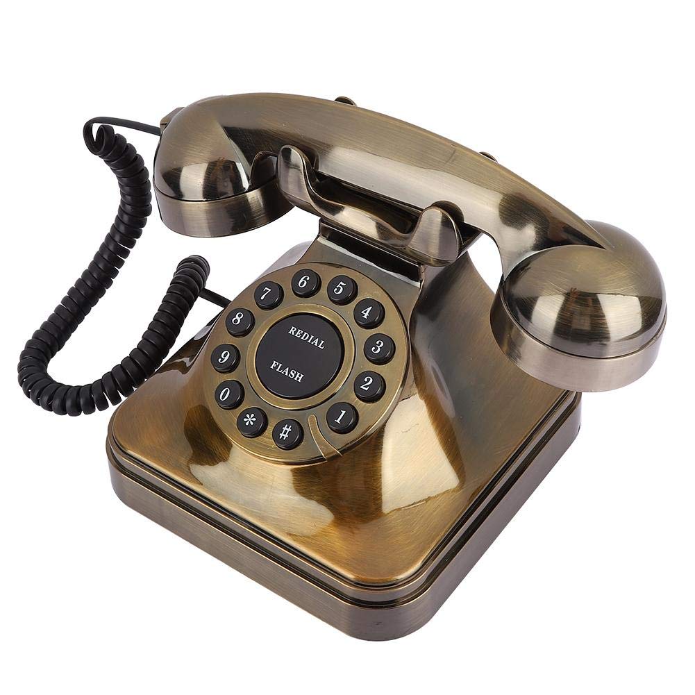 Rotary Phone, Noise Reduction Antique Vintage Landline Phone Fake Phone Classic Retro Telephone with Number Storage for Home Decoration and Family Use