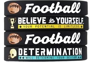 Inkstone Football Silicone Bracelets with Motivational Sports Quotes Inspiring Rubber Wristbands