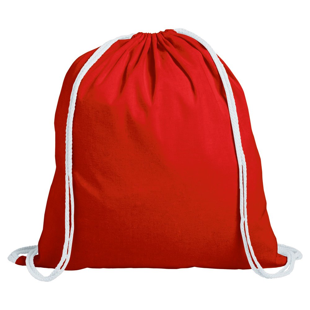 eBuyGB Pack of 25 Unisex Drawstring Rucksack, 100% Cotton, Red