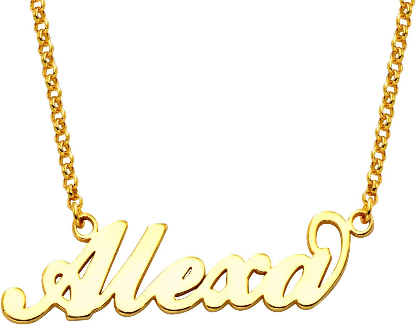 Name Necklace Personalized Custom Name Necklace 18K Gold Plated Nameplate Pendant Dainty Jewelry Gift for Women Girls