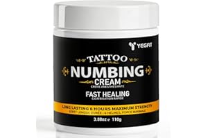 Yegfit 110G Tattoo Numbing Cream for Tattoos, Extra Strength Numbing Cream, Fast & Long-Lasting Numb for Tattoos for Men and 