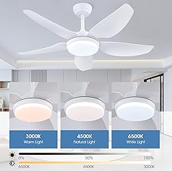 Kviflon 46 Inch Ceiling Fans with Lights and