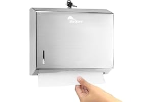 SoNeat Paper Towel Dispenser, Holds 250 Sheets of Multifold, C-Fold, Trifold Paper Towels, Wall Mount Stainless Steel Paper Towel Holder for Home, Kitchen and Commercial Restrooms, 1 Pack