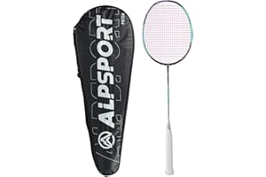 ALPSPORT Spider 800X Badminton Racket, 4U G5, 30T Carbon Fiber with 46T Shaft, Power Attack Racket for Singles & Doubles, Inc