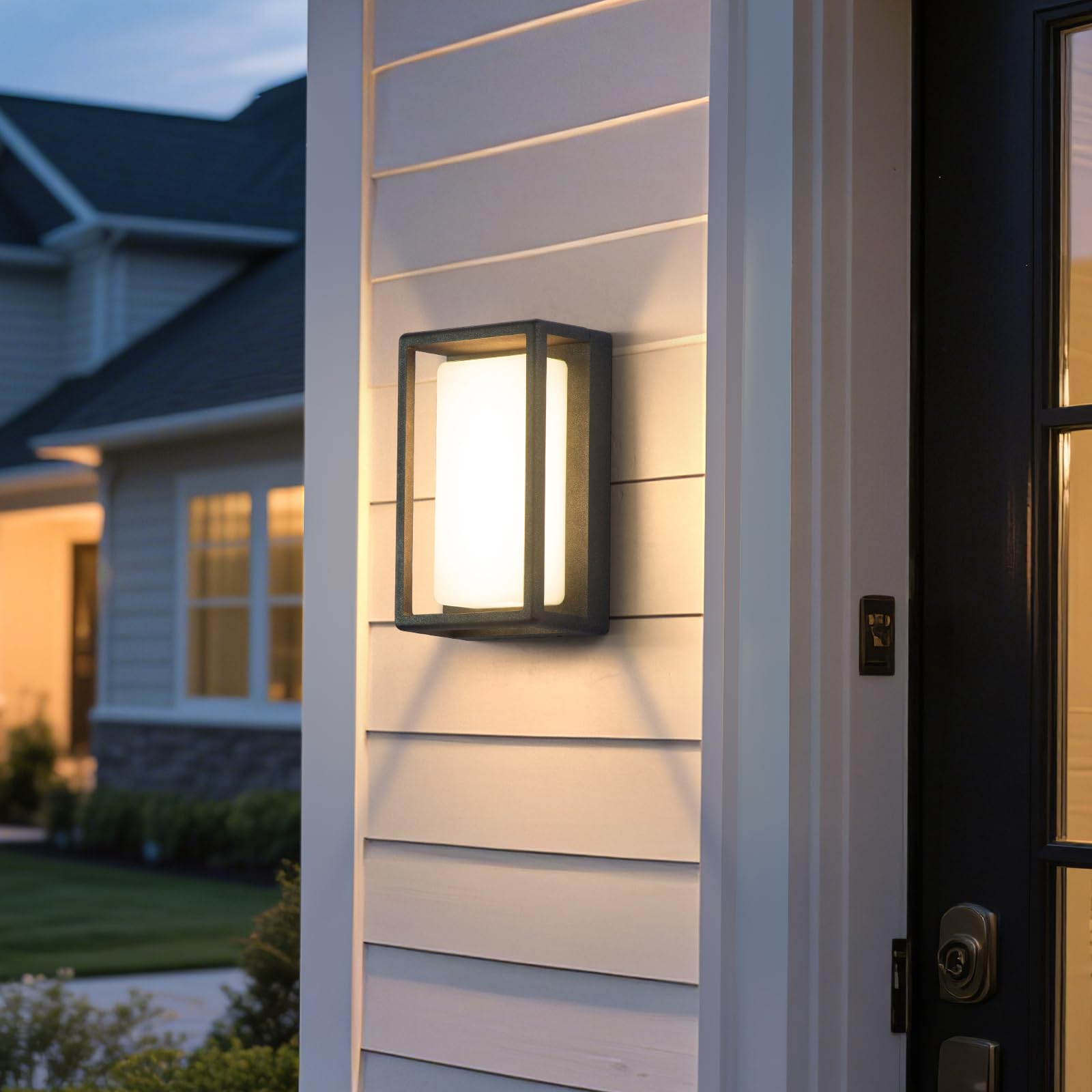 Photo 1 of MVBT Outdoor Wall Lights Waterproof, 9.8" Outdoor Sconce Lights for House, 3000K LED Modern Exterior Lighting Fixtures, Hardwired Front Porch Light Fixtures for Outside Garage Patio Fence Front Door