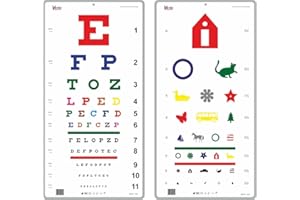 KASHSURG PROFESSIONAL MEDICAL PRODUCTS Snellen Traditional & Kindergarten Color Distance Vision Eye Chart 20 Ft