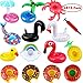 Libay Inflatable Drink Holders, 14 Packs Drink Floats Inflatable Cup Coasters with Mini Air Pump for Pool Party and Kids Bath Toys