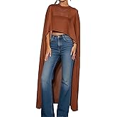 Women Long Chiffon Cape Flowy Mesh Sheer Poncho Capelets High Low Wraps Shawl Cape Top for Wedding Dress Evening