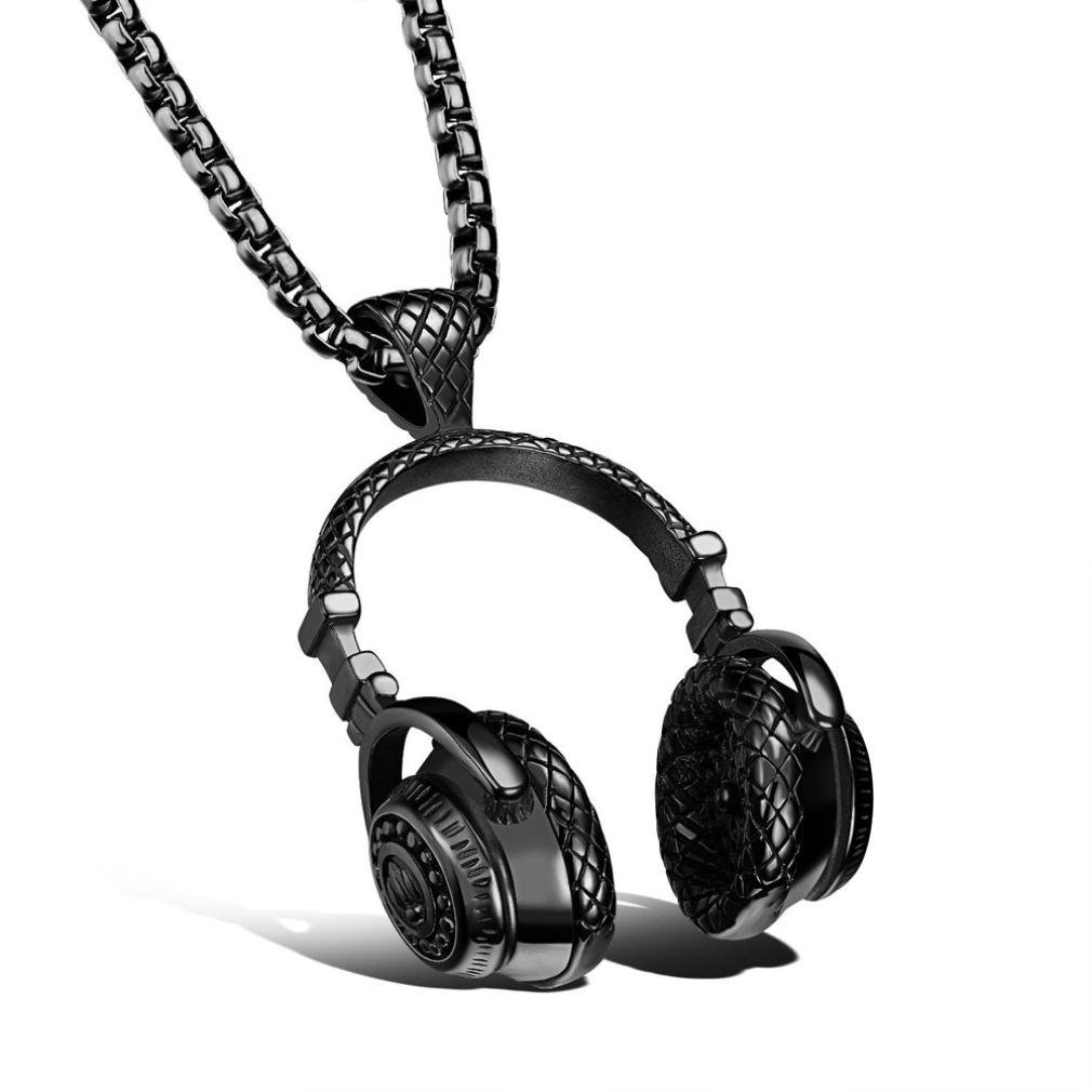 Longra® Men Women Microphone Earphone Pendant Chain Necklace & Hip Hop