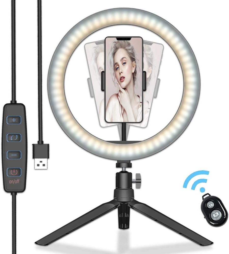 Luce Anello LED Deerfun Estendibile 54.4 Pollici - Con Treppiedi, 3 Modalità Luce, 10 Livelli Luminosità, Per Selfie E Video - Foto 10