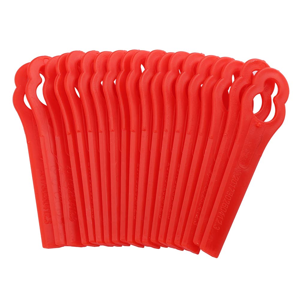 100PCS lawn mower replacement blades for FRT18A FRT18A1 FRT20A1 trimmer, plastic grass trimming blades, garden yard maintenance, compatible with Art 46155, red trimmer blade set