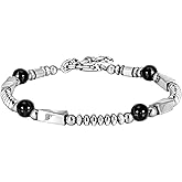 Feifuli Stainless Steel Beaded Bracelets for Men&Women,Valentines Birthday Annivesary Christmas Jewelry Gifts for Lover Father Mother Friends,Casual Trendy Beaded Bracelets Cool Adjustable Size