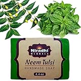 Niradhi Herbals Natural Handmade Bar Soap - made from Natural Essential oil (Single Pack, Neem Tulsi)