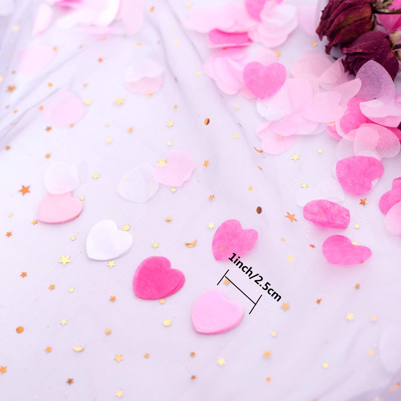 WylbJc 7500 Pieces Paper Confetti Heart Shape Tissue Table Confetti Biodegradable for Wedding Birthday Party Anniversary Decoration - Image 4