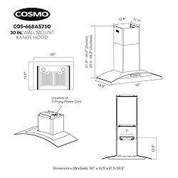 COSMO COS-668AS750 30 in. Wall Mount Range Hood