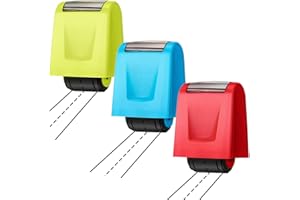 Cenroelon 3 Pieces Dashed Handwriting Lines Practice Roller Stamp Plastic Stamp Self Inking Line Rolling Stamp Teacher Stamp