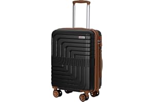 Romswi 22x14x9 Airline Approved 21in Carry On Luggage,Expandable Hardshell Suitcase with Double Spinner Wheels for 20% More Space, Lightweight Hardside CarryOn withYKK Zipper,Scratch-Resistant Black