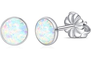 Limerencia Pure Titanium Hypoallergenic Earrings | Opal Stud Earrings | Minimalist,Implant Grade | Suitable for Sensitive Ear