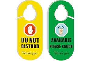 WSNIHO Do Not Disturb Door Hanger Sign, 2 Pack Do Not Disturb Sign, Double-sided Door Sign, Do Not Disturb" and "Available- Please Knock" Ideal for Office Home Therapists Clinic Dorm Online Class.