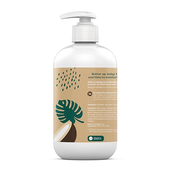 HELLO BELLO KIDS PREMIUM LOTION, GENTLE HYPOALLERGENIC VEGAN FORMULA TO NOURISH AND MOISTURIZE, CREAMY COCONUT SCENTED, 16 FL OZ