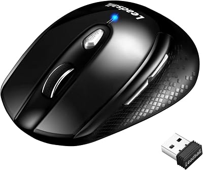 LeadsaiL Wireless Silent Optical Mouse 6 Button 1600DPI Windows Mac