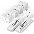Fosmon Remote Control Outlet Plug Indoor, Wireless Remote Light Switch, No Interference, Battery Operated Outlet Plug with Remote Braille On/Off Mark, 15A/1875W, No Wiring & Expandable- 5 Pack