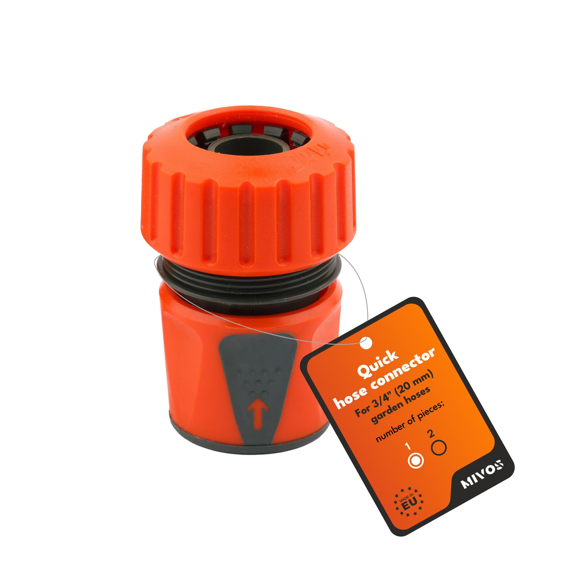 Mivos 3/4 Inch (20 mm) Hose Coupling - Quick Connect for Garden Hose, Sprinklers, and Irrigation Systems