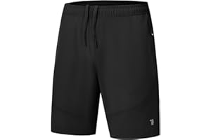 JHMORP Men's Gym Shorts Elastic Waist Quick Dry Running Athletic Workout Active Shorts with Zipper Pockets