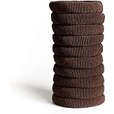 Namastay Hair - Soft Elastic Hair Ties | No Damage Hair Ties for Thick Hair | Seamless, Non-Slip, Comfortable & Durable Elastic Hair Bands for Women's Hair | Unbreakable & Stretchy 10 Pack Brunette