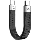 Rixmie Short 5-Inch USB-C to USB-C Cable for Power Banks and External SSDs | Compatible with iPhone 18 Pro and Pro Max, Android Auto support, up to 100W PD charging and 20Gbps, flexible elastomer jacket