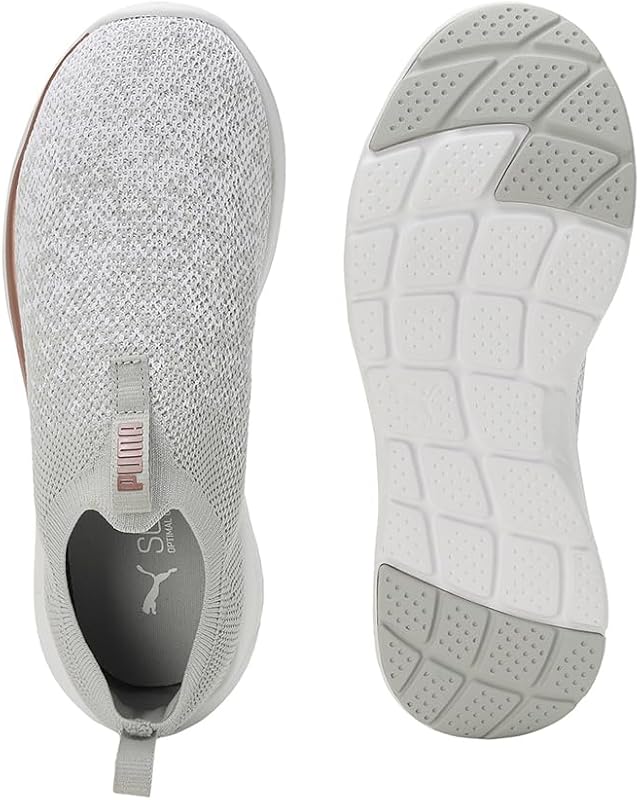 Damen Softride Remi Slip-on Knit Wn's Road Running Shoe, Ash Gray White Rose Gold, 38 EU