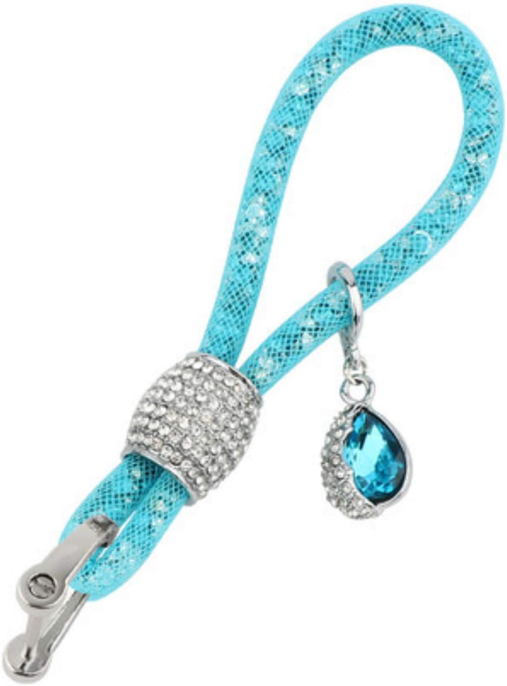 Bling Crystal Diamond Car Keychain Key Fob Women Handbag Wallet Key Ring Fit BMW Benz Audi Toyota Honda Lexus Ford VW Nissan Cadillac(Ball Blue)