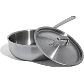 Made In Cookware - 3 Quart Stainless Steel Saucier Pan - 5 Ply Stainless Clad - Professional Cookware - Crafted in USA - Induction Compatible