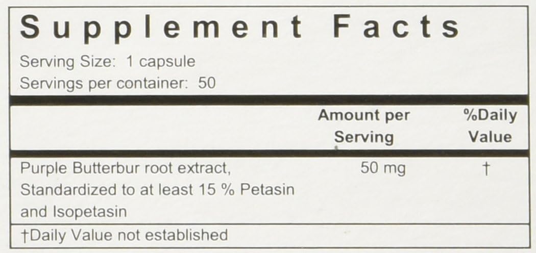 Linpharma Petadolex 50 mg Patented PA-Free Butterbur Root Extract - 1 Bottle: Health & Personal Care