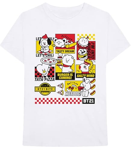 Amazon.com: Official Bt21 T Shirt Bts Here We Go K-Pop Koya Shooky