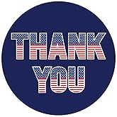 Andaz Press 40 Pack 4th of July Stickers, 2" Navy Blue Thank You American Flag Fourth of July Stickers, USA Patriotic Stickers 4th of July Party Favors Memorial Day Veterans Day Red Sticker