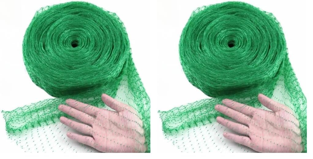 Requisite Needs 4m x 10m Green Garden Netting, Bird Netting Pond Plant Netting for Protecting Fruit Tree Vegetable Patch Flowers Crops Strawberry Pea and Bean. (Pack of 2)