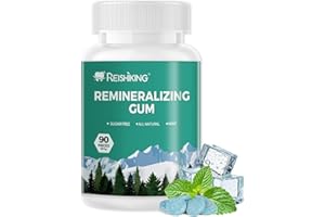 REISHIKING REMINERALIZING GUM, 90 Pieces - Sugar-Free Chewing Gum with Xylitol for Teeth Remineralization, Freshens Breath & Cleans Teeth After Meals