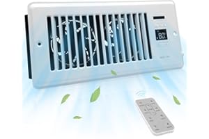 COZZIVITA Quiet Register Booster Fan 4 x10''- AC Vent Fan Booster with Smart Thermostat to Fast Heating and Cooling Room, Upgraded（Vent Size : 5.51'' x 11.54''）